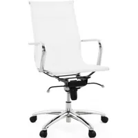 chaise de bureau pivotante blanc et acier oblimo