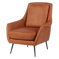 fauteuil cuir marron