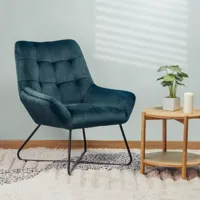 fauteuil velours gris bleu