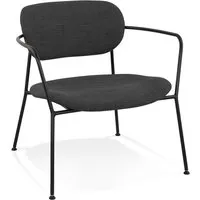 fauteuil lounge design 'rika' en tissu gris foncé