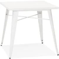 petite table à dîner style industriel 'lalou' blanche - 76x76 cm