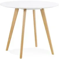 table de cuisine ronde 'midy' blanche style scandinave - ø 90 cm