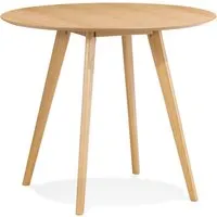table de cuisine ronde 'midy' finition naturelle style scandinave - ø 90 cm
