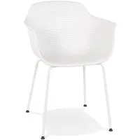 chaise avec accoudoirs perforée 'drak' blanche intérieure / extérieure