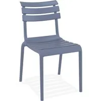 chaise de jardin 'chala' gris foncé en matière plastique