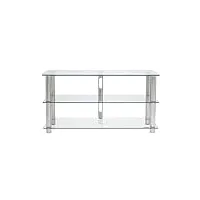 norstone epur 3 meuble tv 3 tablettes finition silver satiné