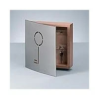 zeller present 13846 armoire à clés en hêtre/inox, 20 x 6 x 20 cm