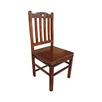 guru-shop chaise de style colonial r580 avec carrelage vert - modèle 1, marron, 100x45x45 cm, meubles d`assise