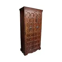 guru-shop armoire coloniale, garde-robe r 381, bois, 180x90x45 cm, armoires