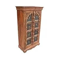 guru-shop armoire, penderie, bois massif, style colonial - modèle 8, marron, 132x64x35 cm, penderies penderies