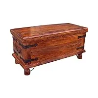 guru-shop table de poitrine de style colonial r309, brun, boisd`acacia, 41x85x38 cm, coffres, boîtes, étuis