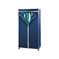 wenko armoire-penderie air - toison respirante, polypropylène, 75 x 150 x 50 cm, bleu