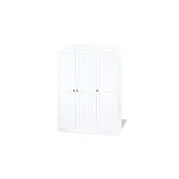 pinolino armoire laura grande, décor : uni, blanc, l 135 x p 57 x h 192, 3 portes, étagères réglables en hauteur, armoire pour la chambre de bébé