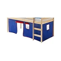 rideaux max pour lit superposé ou lit surélevé coton bleu et rouge