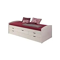 idimex lit gigogne julia lit avec rangement et tiroir-lit lit pour enfant en pin massif lasuré blanc