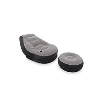 intex fauteuil gonflable ultra détente gris/noir
