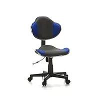 hjh office 633000 chaise pivotante ergonomique pour enfants kiddy gti-2 chaise de bureau pour enfants, rembourrage bicolore