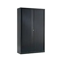 vinco armoire monobloc h198xl120xp43 cm 4 tablettes noir (9005) rideaux noir