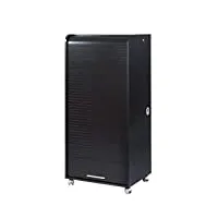 simmob armoire informatique mobile noire 2 tiroirs-coloris, bois
