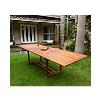 wood-en-stock - table de jardin xxl en teck huilé - double rallonge papillon 200-300 cm