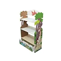 fantasy fields meuble bibliothèque en bois enfant mixte rangement dinosaure livre jouet td-0069a