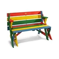 habau 687 table de pique-nique convertible pour enfants multicolore