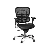 hjh office 652987 siège de direction ergohuman base cuir/tissu maille noir chaise/fauteuil de bureau ergonomique