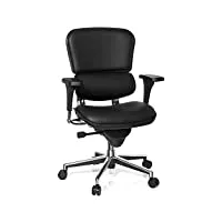 hjh office 652985 siège de direction ergohuman base cuir noir chaise/fauteuil de bureau ergonomique