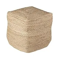 surya pouffe-101 fabriqué à la main 100% jute sable du désert 45,7 x 45,7 x 45,7 cm pouf
