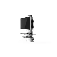 meliconi - meuble tv avec support intégré - ghost design 2000 gris - tv de 32" à 70'' - vesa 200/400 - etagères verre trempé