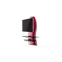 meliconi - meuble tv avec support intégré - ghost design 2000 rouge - tv de 32" à 70'' - vesa 200/400 - etagères verre trempé