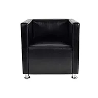 vidaxl fauteuil design de cube cuir synthétique noir chaise sofa salon maison