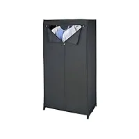 wenko armoire-penderie deep black, polyéthylène, 75 x 150 x 50 cm, noir