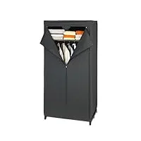 wenko armoire-penderie deep black avec étagère - con repisa, polyéthylène, 75 x 160 x 50 cm, noir