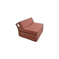 natalia spzoo matelas lit fauteuil futon pliable pliant choix des couleurs - longueur 200 cm (1000-marron clair-microfiber)