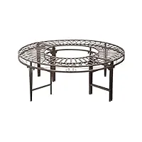 design toscano rond-point circulaire banquette de jardin, 119 cm, articles de ferronnerie, gris