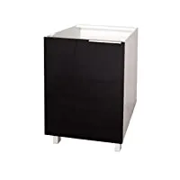 berlioz créations meuble bas de cuisine 1 porte 60 cm, autre, noir haute brillance, 60 x 52 x 83 cm