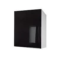 berlioz creations cp6hn meuble haut de cuisine avec 1 porte noir haute brillance 60 x 34 x 70 cm, fabrication 100% française