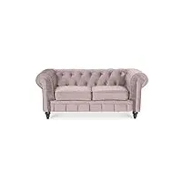 intense deco canapé chesterfield velours 2 places altesse taupe