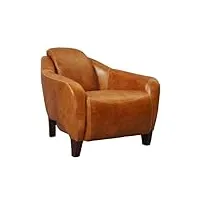 fauteuil relax lazy club columbia cuir véritable fauteuil marron clair