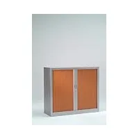 vinco armoire monobloc h136xl120xp43 cm 3t alu rideaux merisier