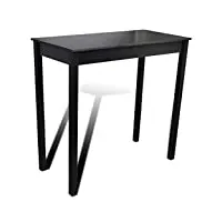 vidaxl table bar noir mdf 115x55x107cm table de bistrot cuisine salle à manger
