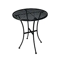 table de bistrot ronde en acier noir avec motifs de 600 mm