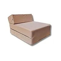 natalia spzoo matelas de jeunesse lit fauteuil futon pliable pliant choix des couleurs - longueur 160 cm (beige)