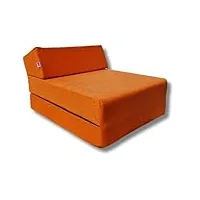 natalia spzoo matelas de jeunesse lit fauteuil futon pliable pliant choix des couleurs - longueur 160 cm (orange)