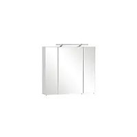 schildmeyer armoire miroir 125353, bois, blanc, 80 x 75 x 16 cm