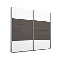 rauch barcelona armoire à portes coulissantes 2 portes blanc/gris foncé, autre, breite 181 cm