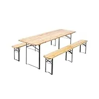 set table et bancs bois 220x70x76