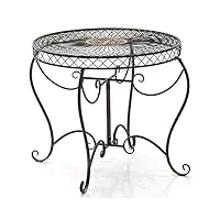 clp table ronde de jardin sheela- table de jardin design en fer forgé - table de terrasse style antique avec diamètre Ø 76 cm - meuble de jard, couleur:bronze
