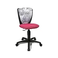 topstar 70560jf31 swap s'cool chaise de bureau pour enfant et adolescent rose/motif chouettes personnalisable